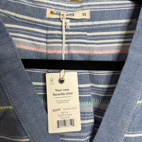 Marine Layer 'Bali' Tunic Top in Blue Multi Stripe - Picture 3 of 8